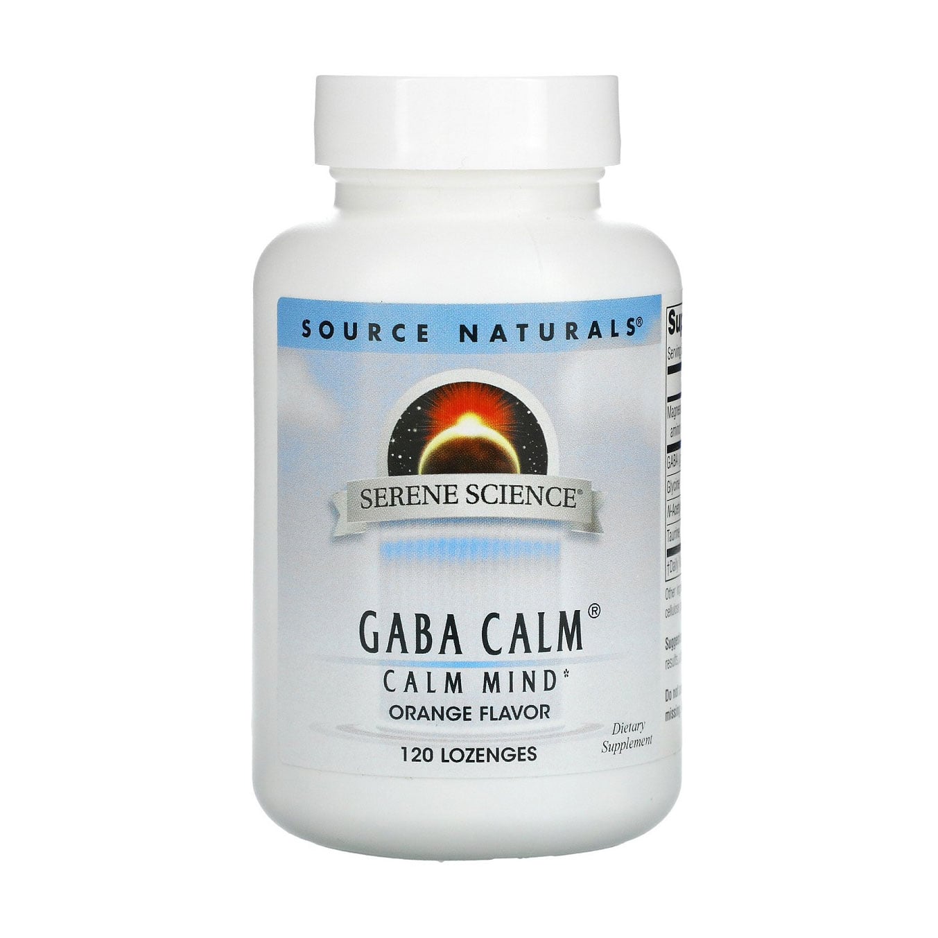Гамма-аміномасляна кислота Source Naturals Serene Science GABA зі смаком апельсину, 120 льодяників